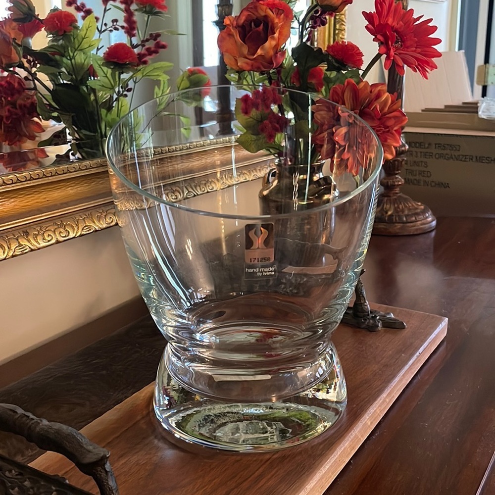 Glass ice bucket by Marinha Grande Glass Company, Portugal